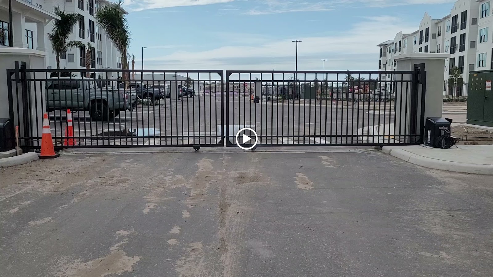 Aluminum Flat Top Staggered fence installation in Tampa, FL — Vilo Fence