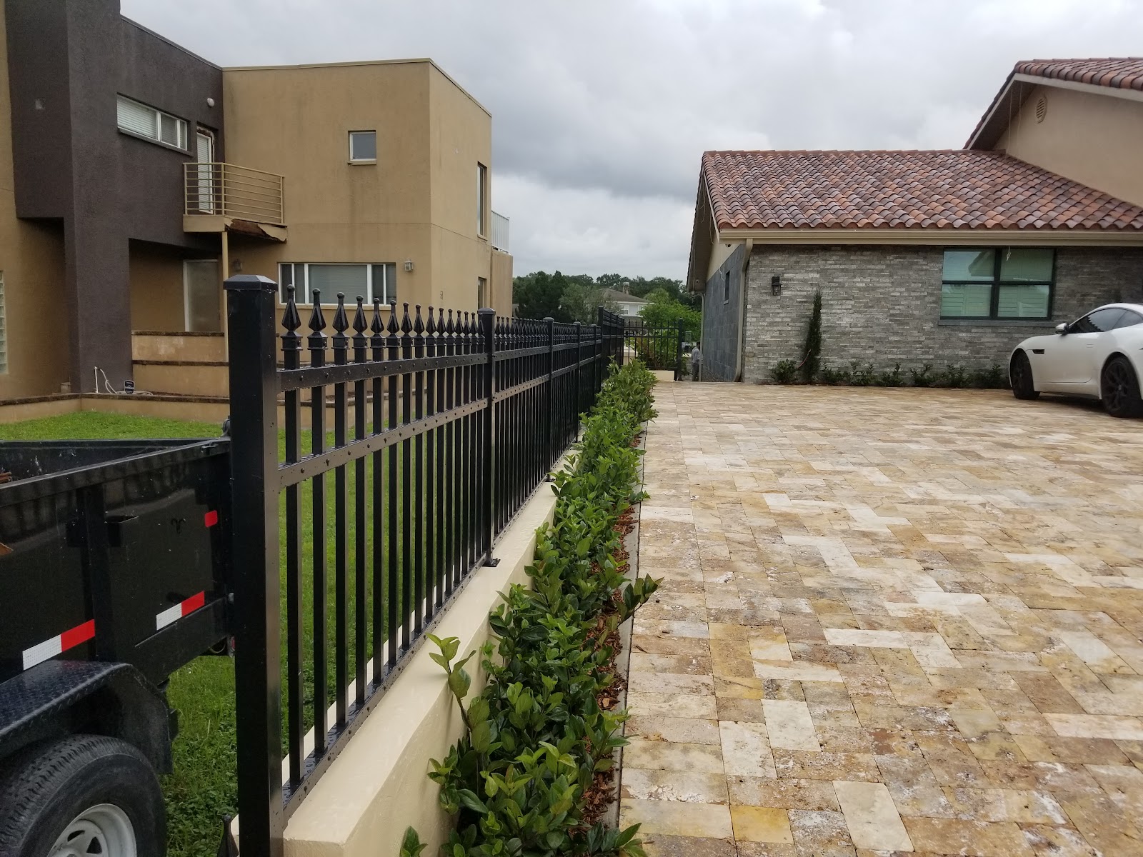 Aluminum Spear Finials fence installation in Tampa, FL — Vilo Fence