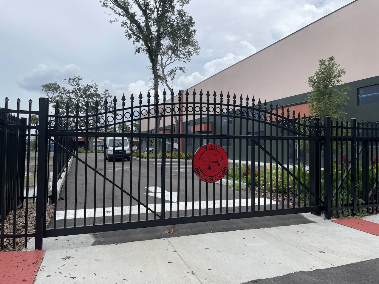 Aluminum Cantilever gates fence installation in Tampa, FL — Vilo Fence