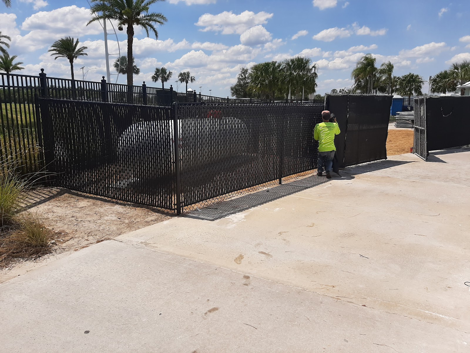 Chain-Link Slats fence installation in Tampa, FL — Vilo Fence
