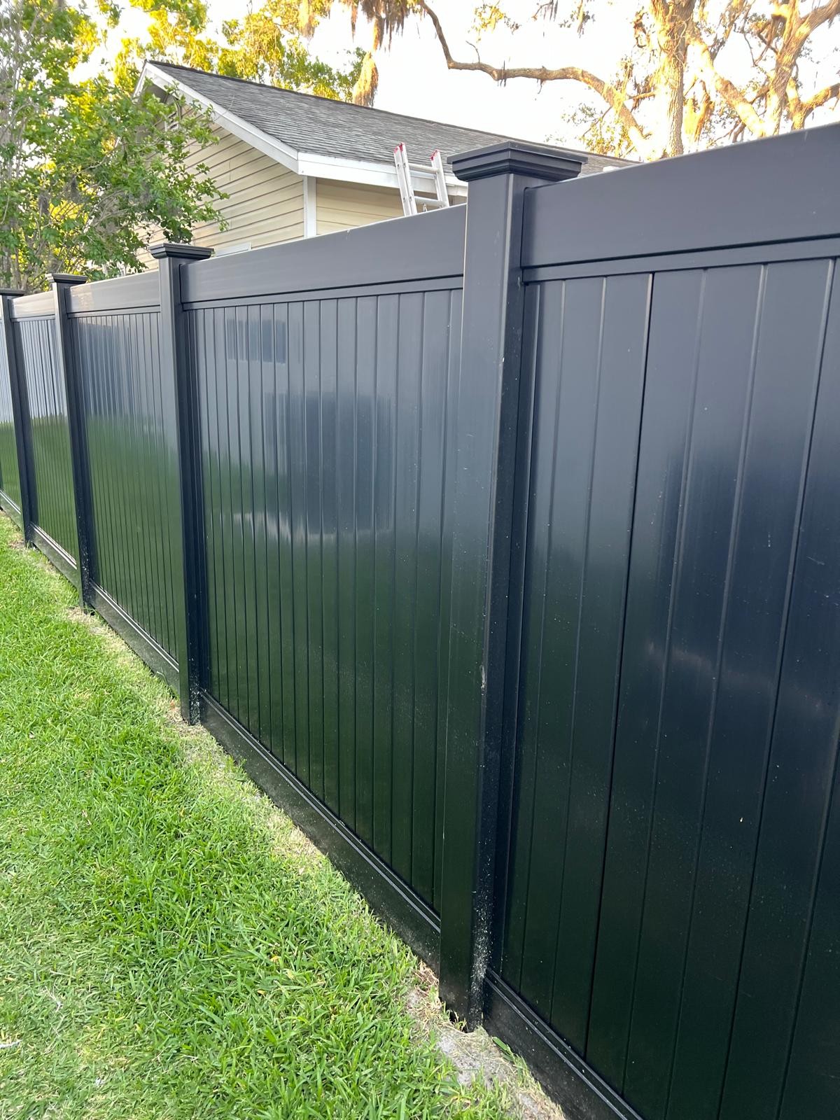 PVC Privacy Black fence installation in Tampa, FL — Vilo Fence
