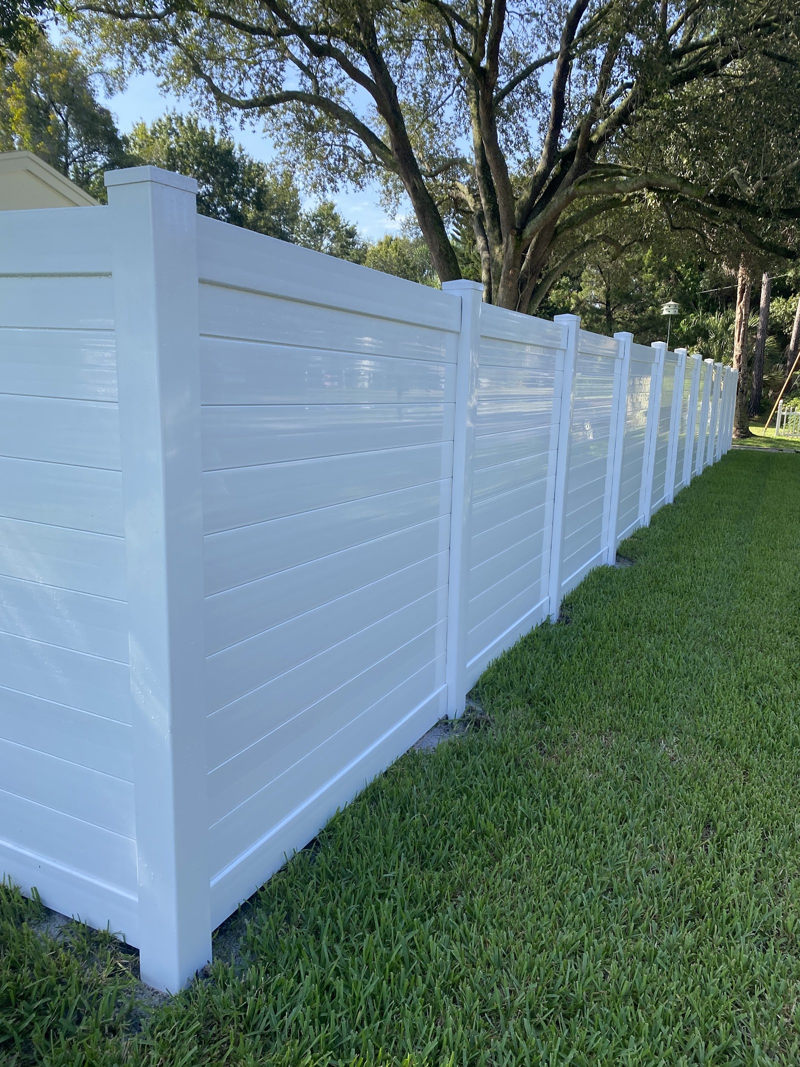 PVC Privacy Horizontal White fence installation in Tampa, FL — Vilo Fence