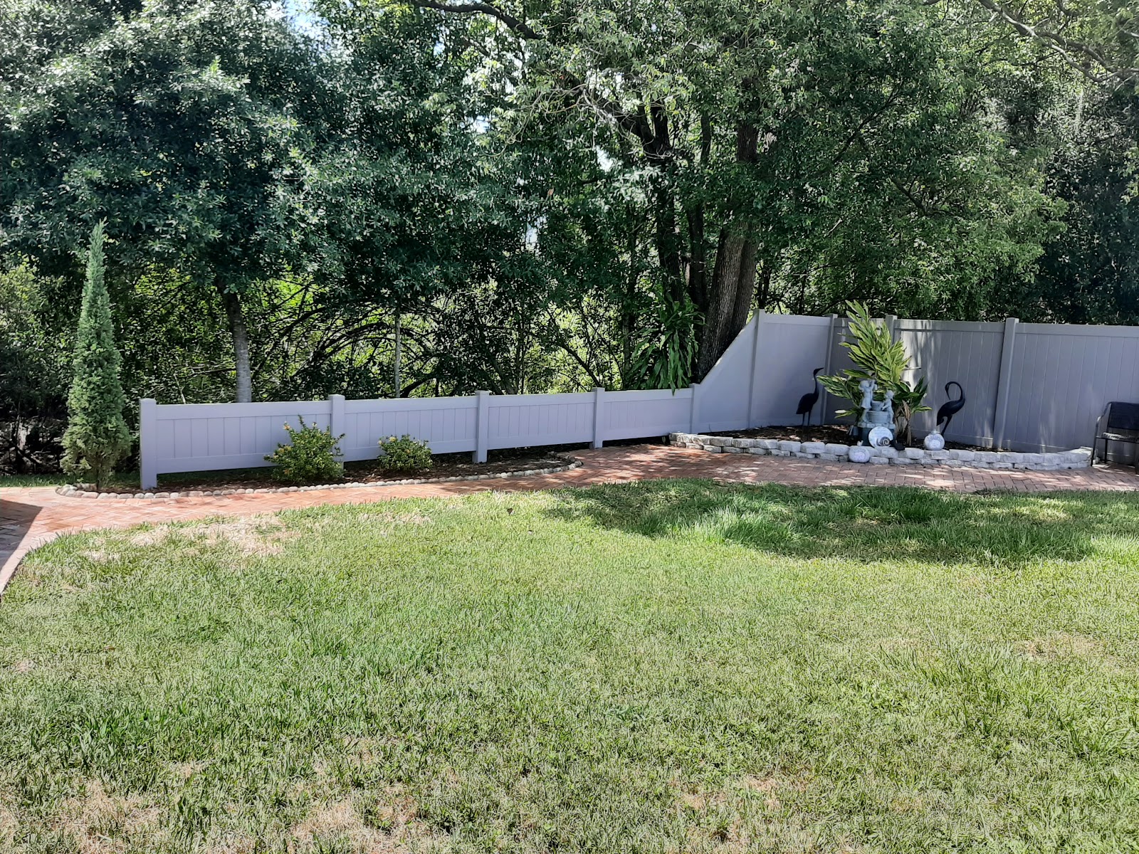 PVC Privacy Stone fence installation in Tampa, FL — Vilo Fence