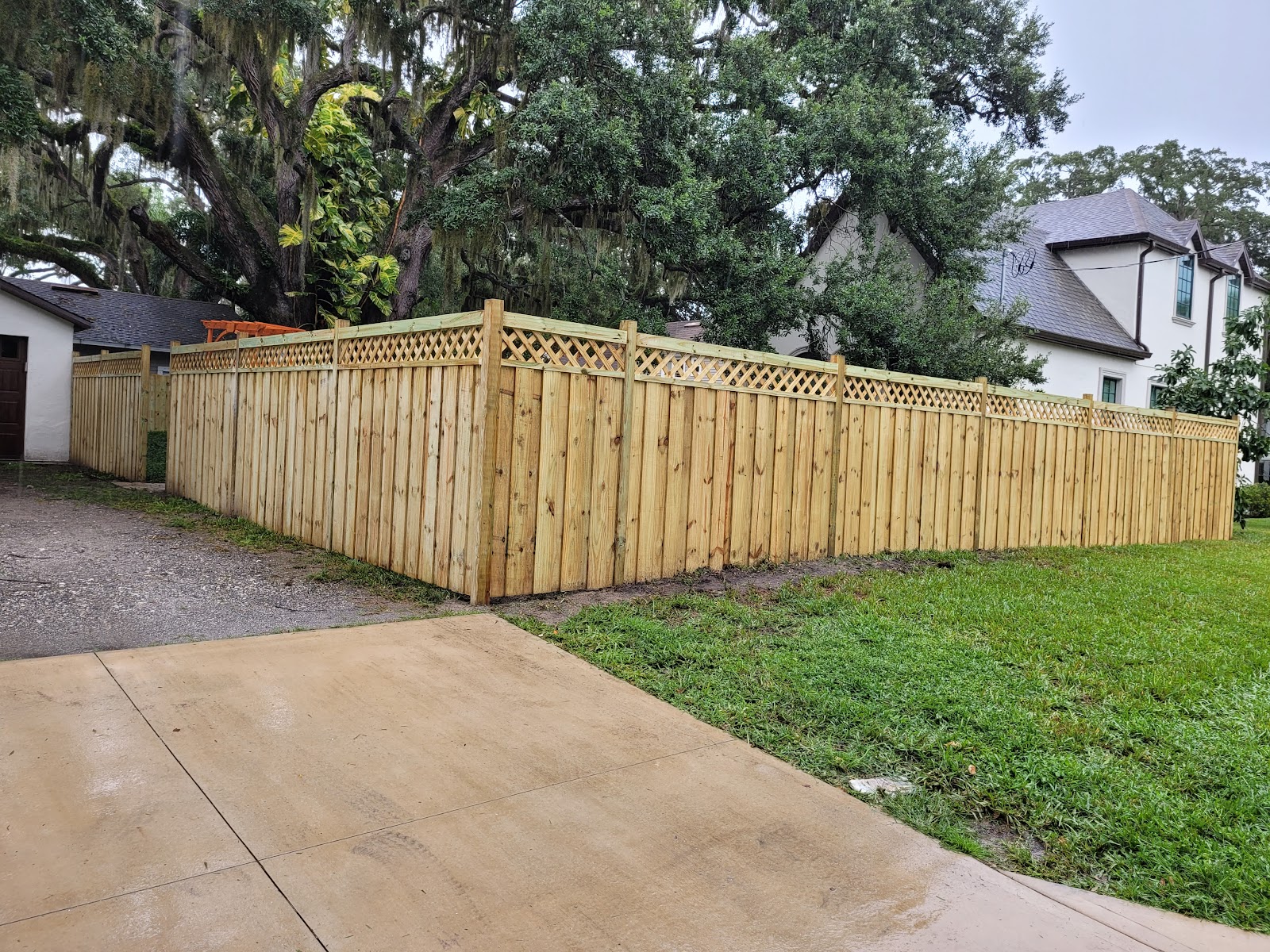 Wood Lattice fence installation in Tampa, FL — Vilo Fence