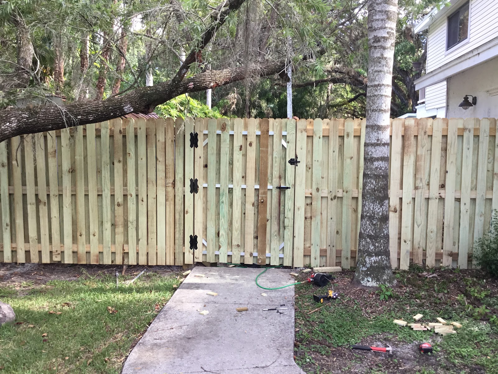 Wood Shadow Box fence installation in Tampa, FL — Vilo Fence